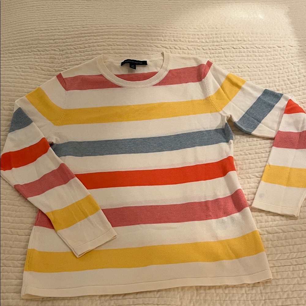 Tommy Hilfiger Multicolour Striped Sweater 100% cotton Small Brand New